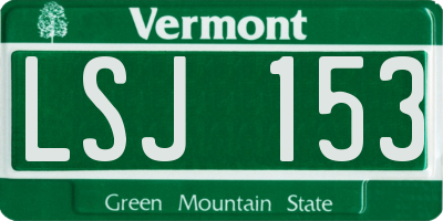 VT license plate LSJ153