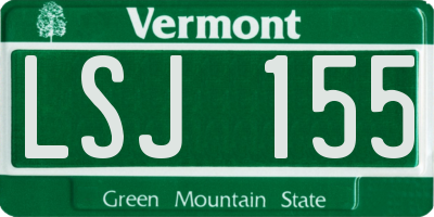 VT license plate LSJ155