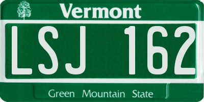 VT license plate LSJ162