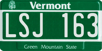 VT license plate LSJ163
