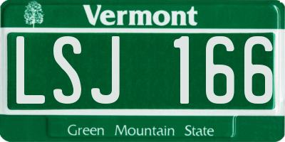 VT license plate LSJ166