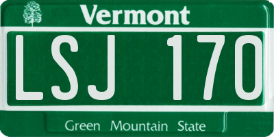 VT license plate LSJ170