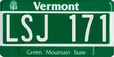 VT license plate LSJ171