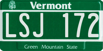 VT license plate LSJ172