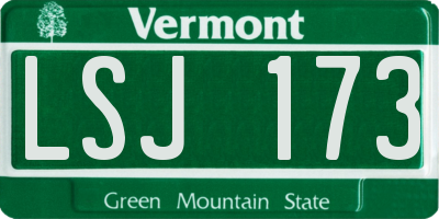 VT license plate LSJ173