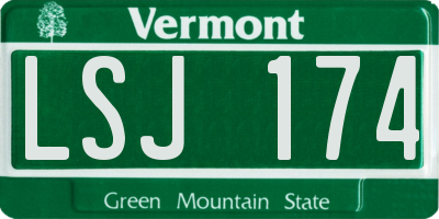 VT license plate LSJ174