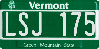 VT license plate LSJ175