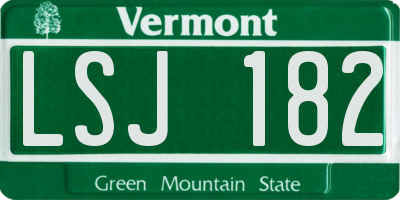 VT license plate LSJ182