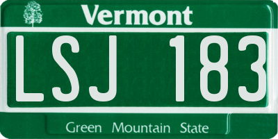 VT license plate LSJ183