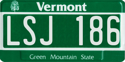 VT license plate LSJ186