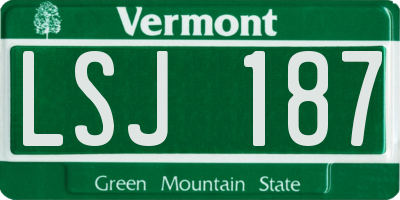 VT license plate LSJ187