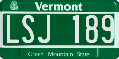 VT license plate LSJ189