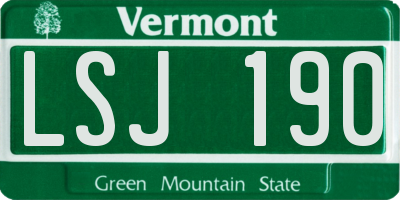 VT license plate LSJ190