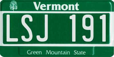VT license plate LSJ191