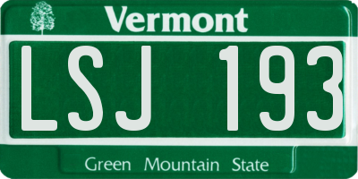 VT license plate LSJ193