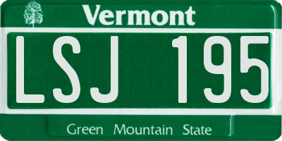 VT license plate LSJ195