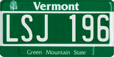 VT license plate LSJ196