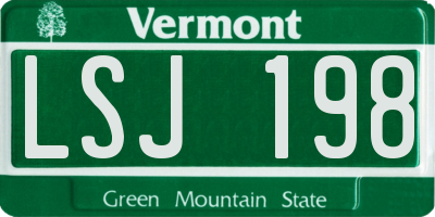 VT license plate LSJ198