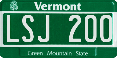 VT license plate LSJ200