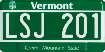 VT license plate LSJ201