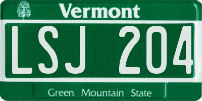 VT license plate LSJ204