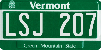VT license plate LSJ207
