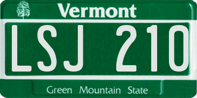 VT license plate LSJ210