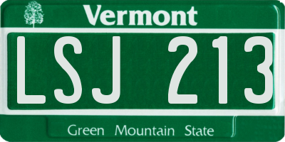 VT license plate LSJ213