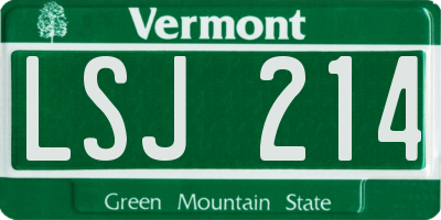VT license plate LSJ214