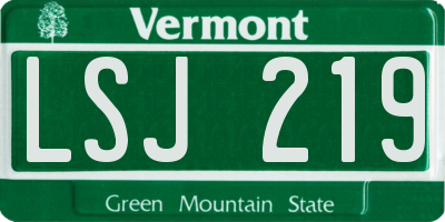 VT license plate LSJ219
