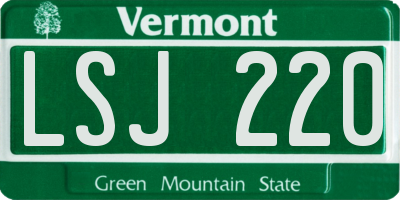 VT license plate LSJ220