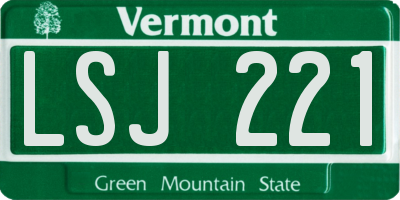 VT license plate LSJ221