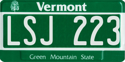 VT license plate LSJ223