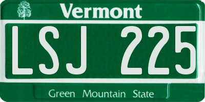 VT license plate LSJ225