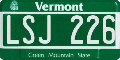 VT license plate LSJ226