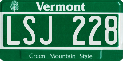 VT license plate LSJ228