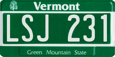 VT license plate LSJ231
