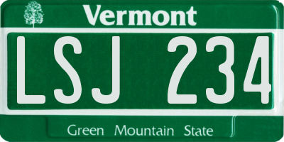VT license plate LSJ234