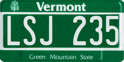 VT license plate LSJ235
