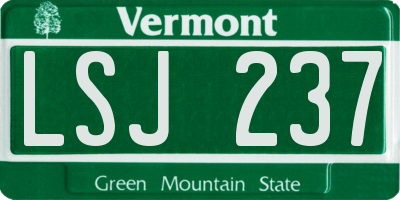 VT license plate LSJ237