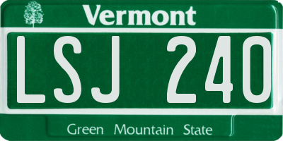 VT license plate LSJ240