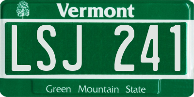 VT license plate LSJ241