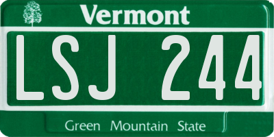 VT license plate LSJ244