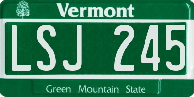 VT license plate LSJ245
