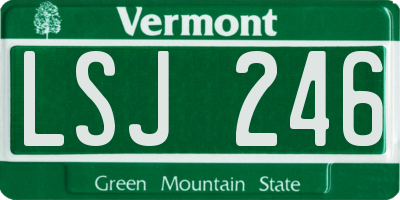 VT license plate LSJ246