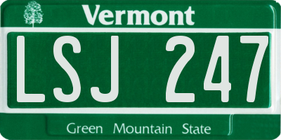 VT license plate LSJ247