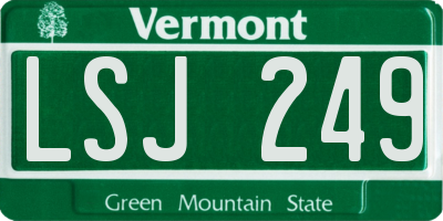 VT license plate LSJ249