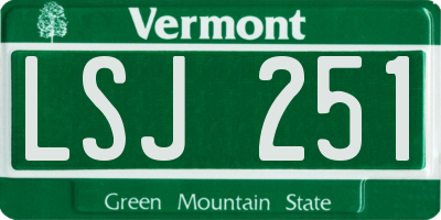 VT license plate LSJ251