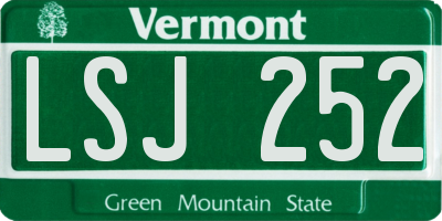 VT license plate LSJ252