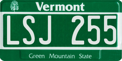 VT license plate LSJ255
